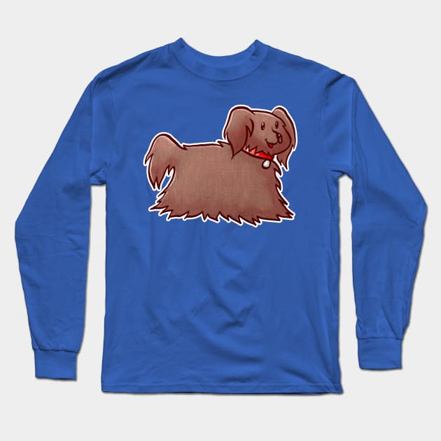 Fluffy Brown Puppy Dog Long Sleeve T-Shirt by saradaboru